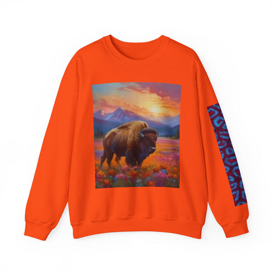 Bold Buffalo Design Unisex Crewneck Sweatshirt - Perfect for Nature Lovers