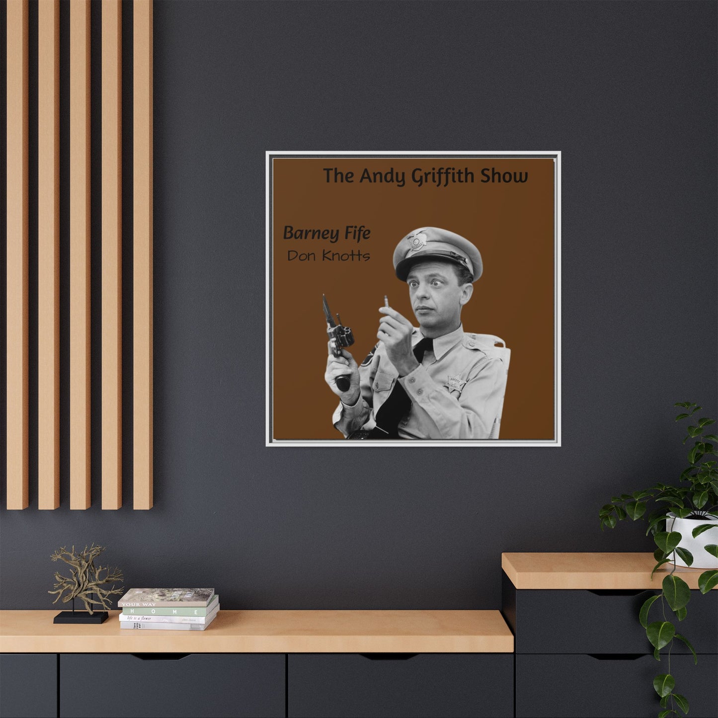 Wall Art Frames Andy Griffith Show Barney Fife looking at Bullet