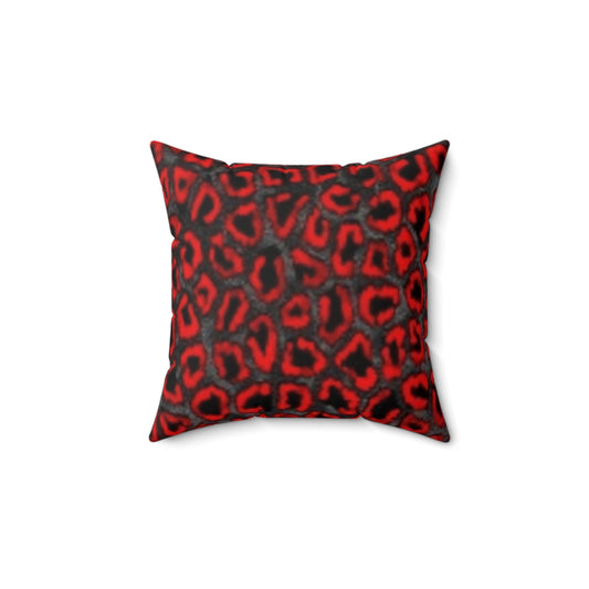 Bold Red Leopard Print Pillow - Modern Home Decor Accent
