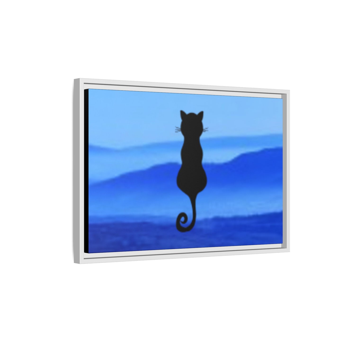 Framed Cat Silhouette Art Print, Wall Decor, Cat Lover Gift, Home Office Art, Pet Memorial