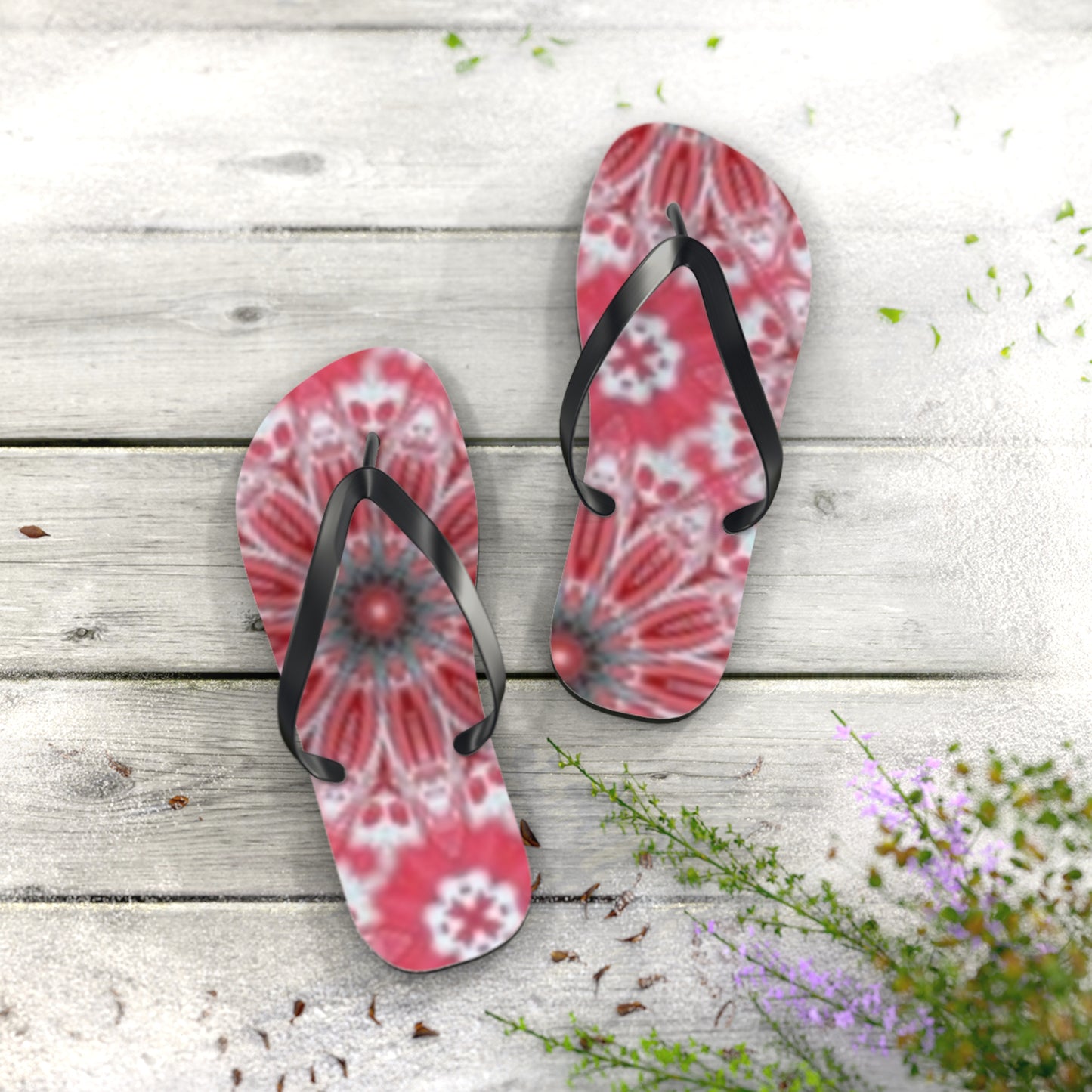 Flip Flops Pink Flowers