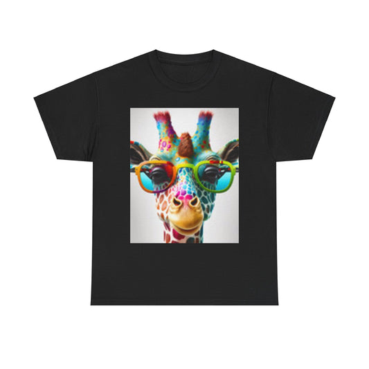T-shirt Girafe portant des lunettes