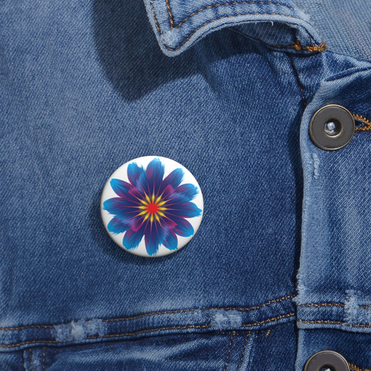 Botones de pin personalizados Flor azul