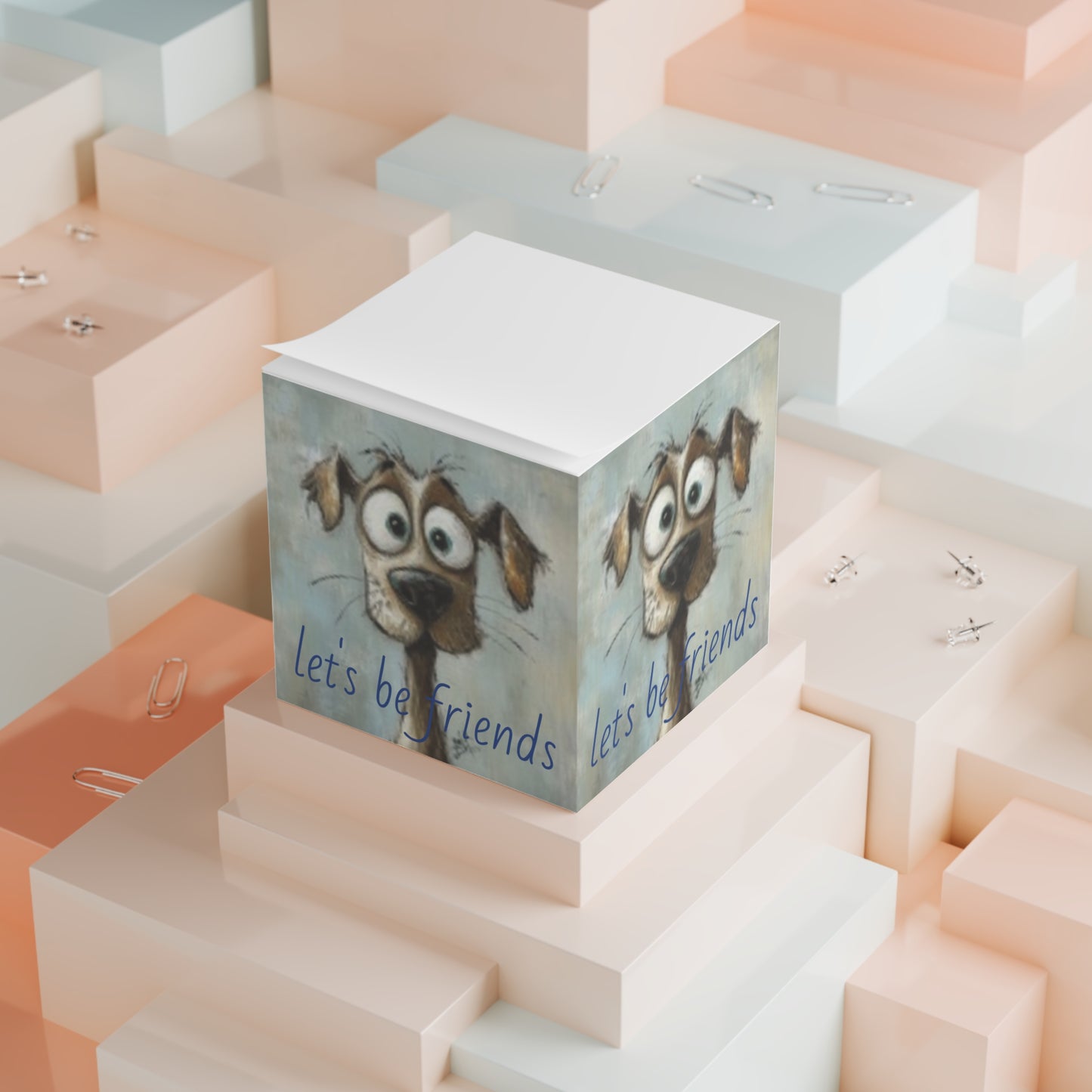 Whimsical Dog Note Cube - Cute Dog Design, Perfect for Gifts, Home Decor, Office Stationery, Pet Lovers, Friendship