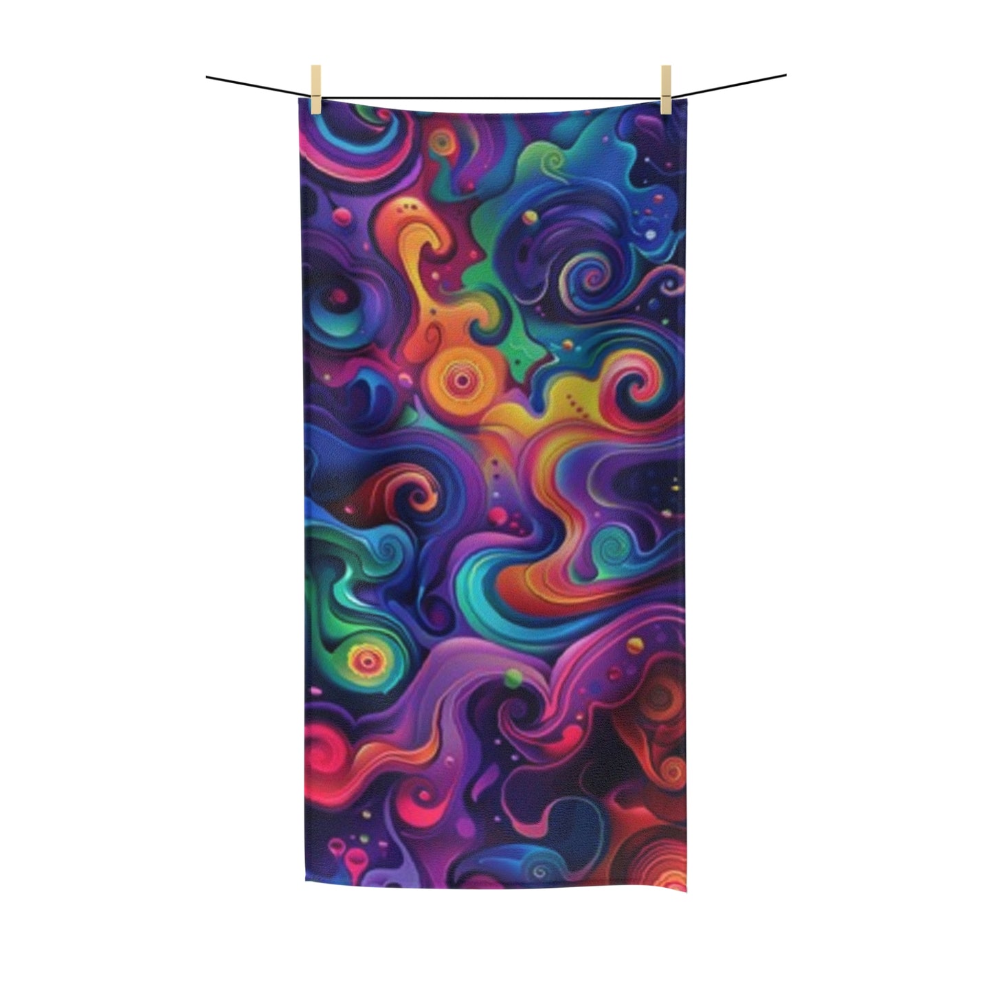 Vibrant Polycotton Towel - Colorful Swirl Design for Home & Beach