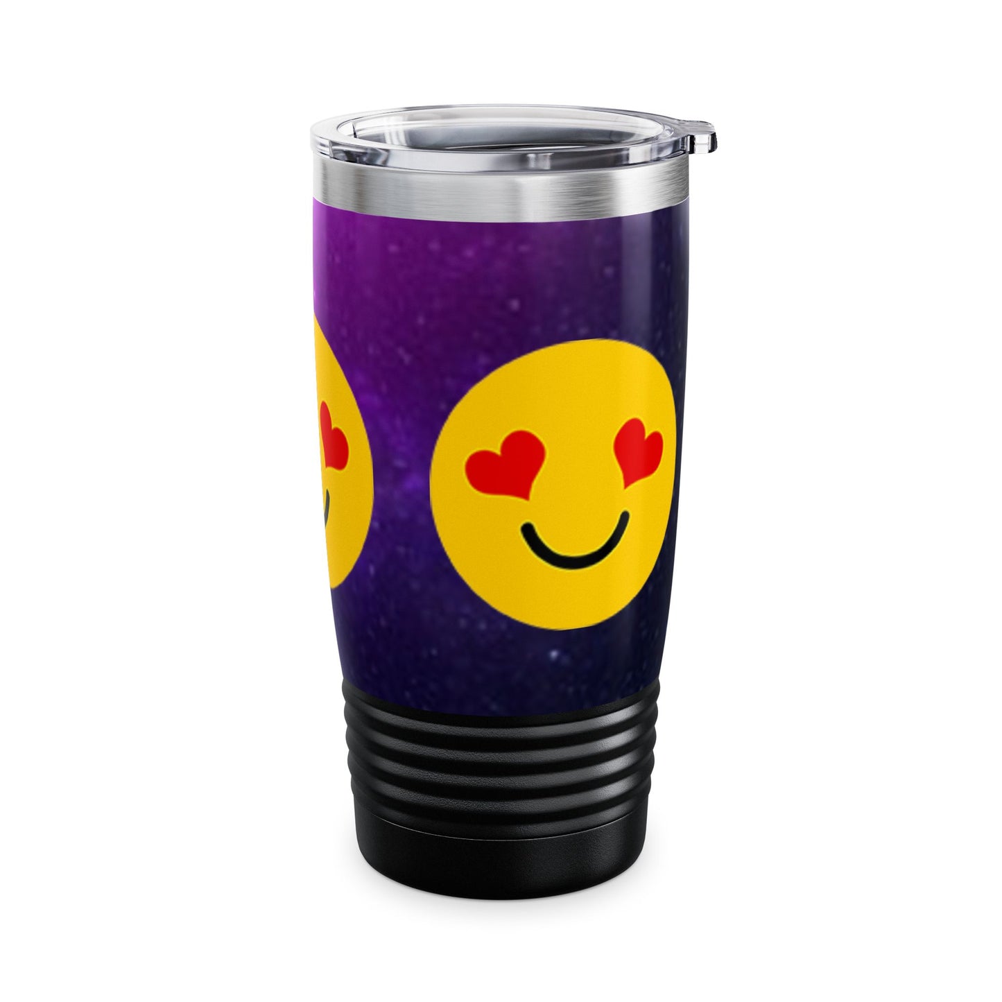 Happy Face Heart Eyes Ringneck Tumbler, 20oz | Essential Travel Mug, Couple Gift, Cute Drinkware, Emoji Lovers Cup, Fun Party Favor