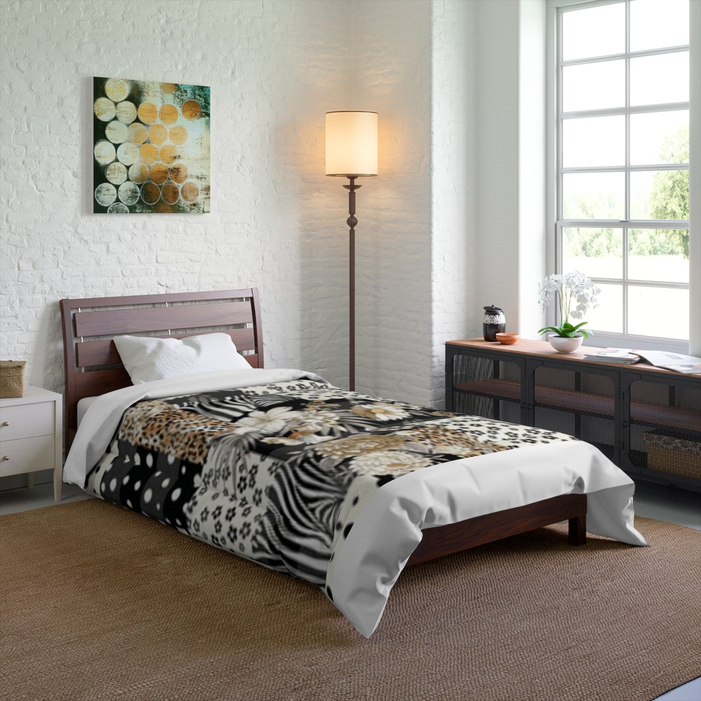 Bohemian Floral Patchwork Comforter - Cozy Bedroom Decor