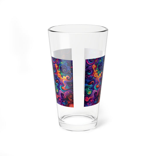 Colorful Swirl Drinking Glass - 16oz Mixing Glass for Creative Cocktails