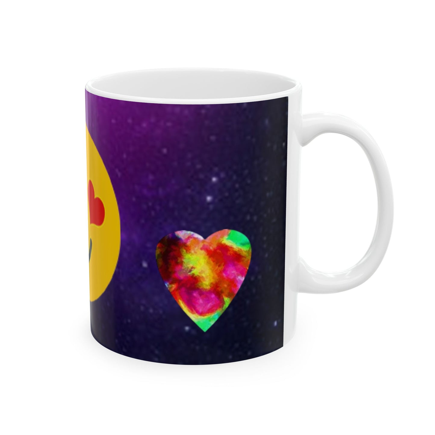 Cute Love Happy Face with Heart Eyes Ceramic Mug - Perfect Gift for Friends, Valentine's Day, Birthday, Coffee Lover, Home Decor