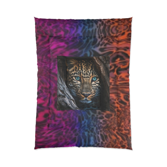 Vibrant Leopard & Animal Print Comforter - Wild Cat Bedding, Animal Print Throw, Bohemian Bedroom Decor, Unique Gift for Animal Lovers