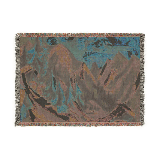 Manta tejida de 52" x 37" con motivos de montaña, un gran regalo