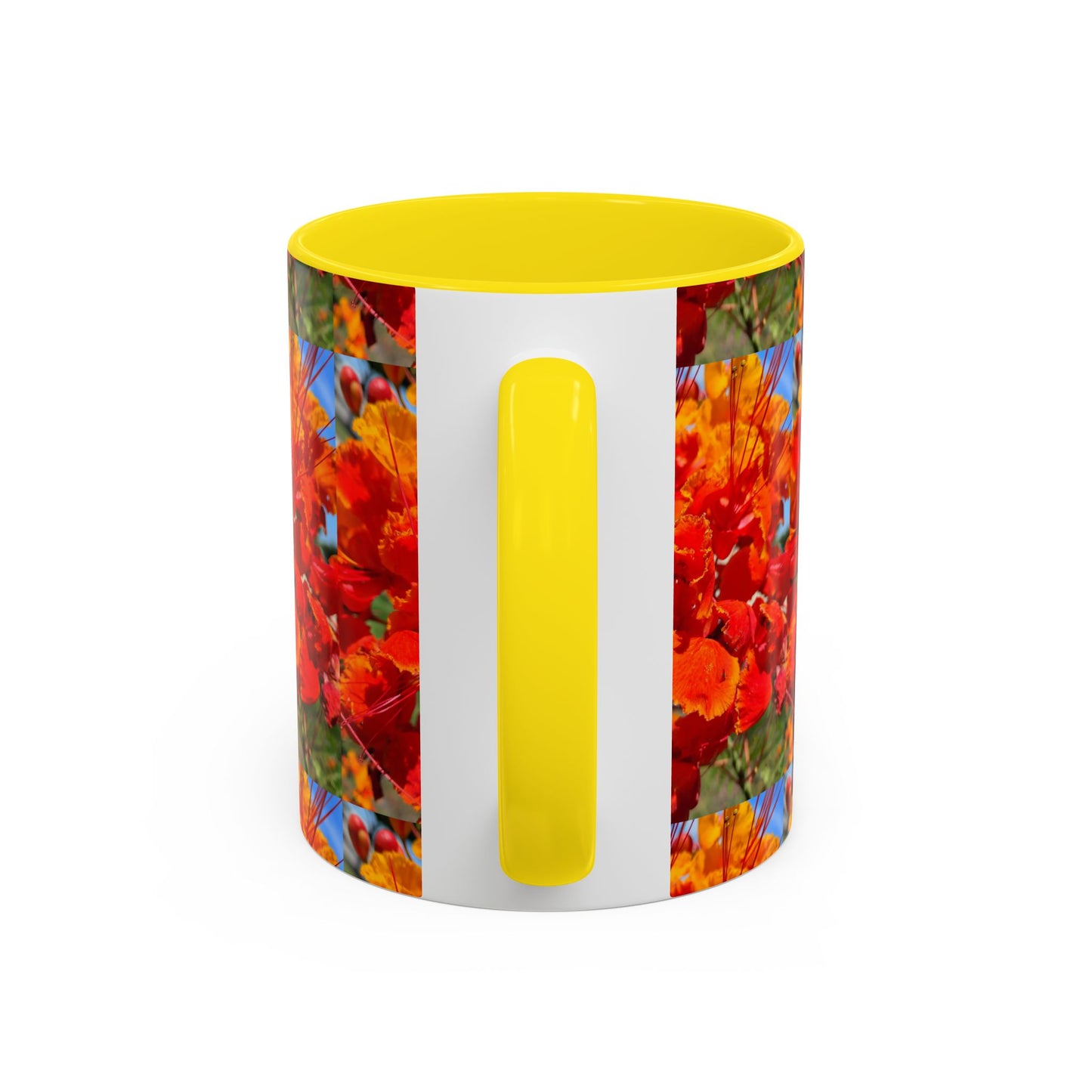 Orange Flowers Accent Coffee Mug 11 oz Great for Coffee Tea Milk Water Juice Ice Cream Soup
