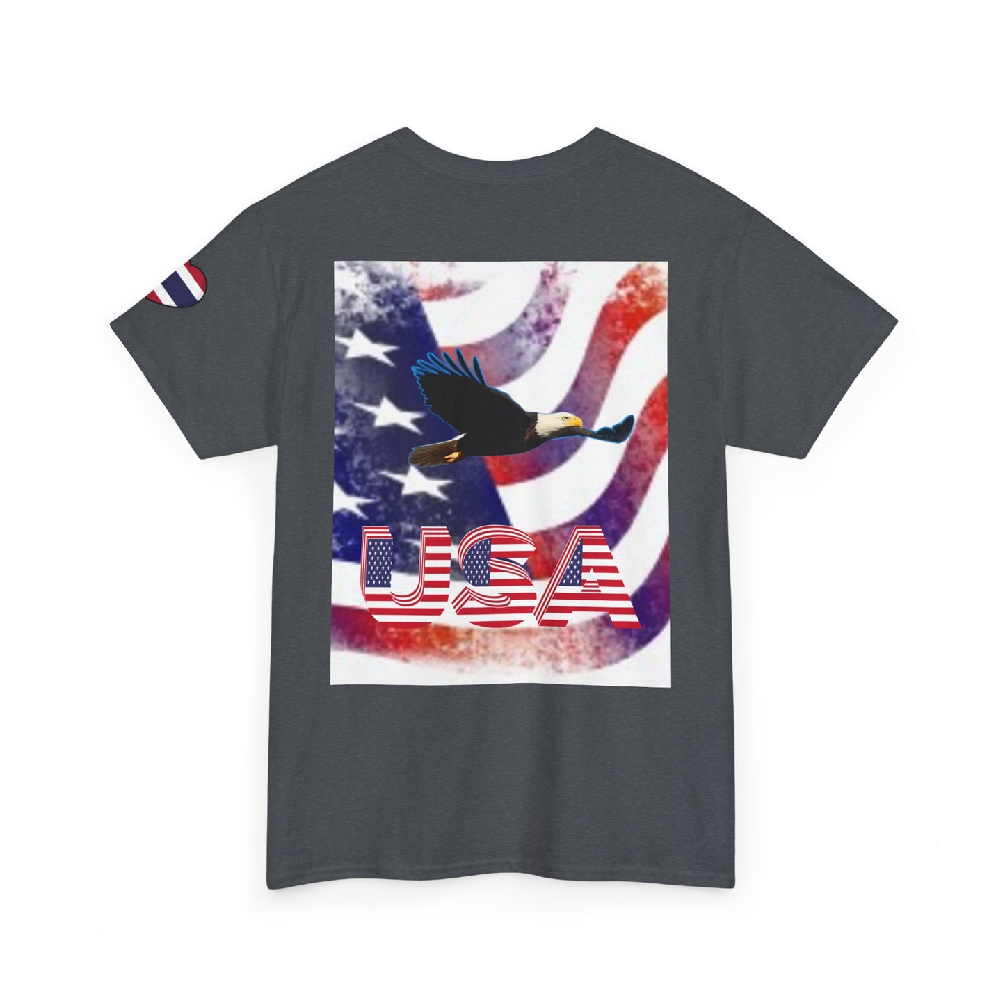 USA Pride Unisex Heavy Cotton Tee - Patriotic Fist & Eagle Design