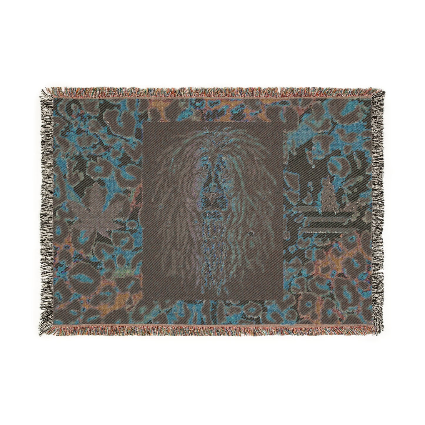 Vibrant Lion Woven Blanket | Colorful Home Decor, Cozy Gift, Animal Art Throw, Boho Style, Lion Lover's Blanket