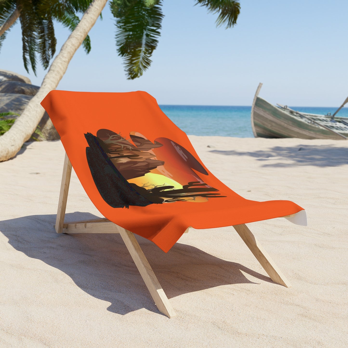 Desert Sunset Beach Towel - Vibrant Southwest Design for Summer Fun