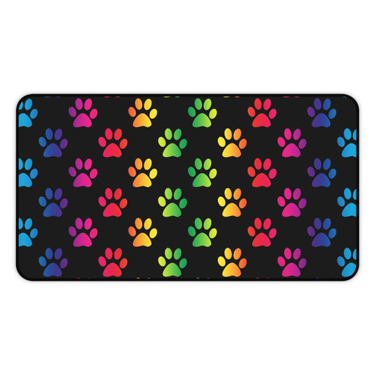 Tapete de escritorio colorido con estampado de patas: perfecto para amantes de las mascotas