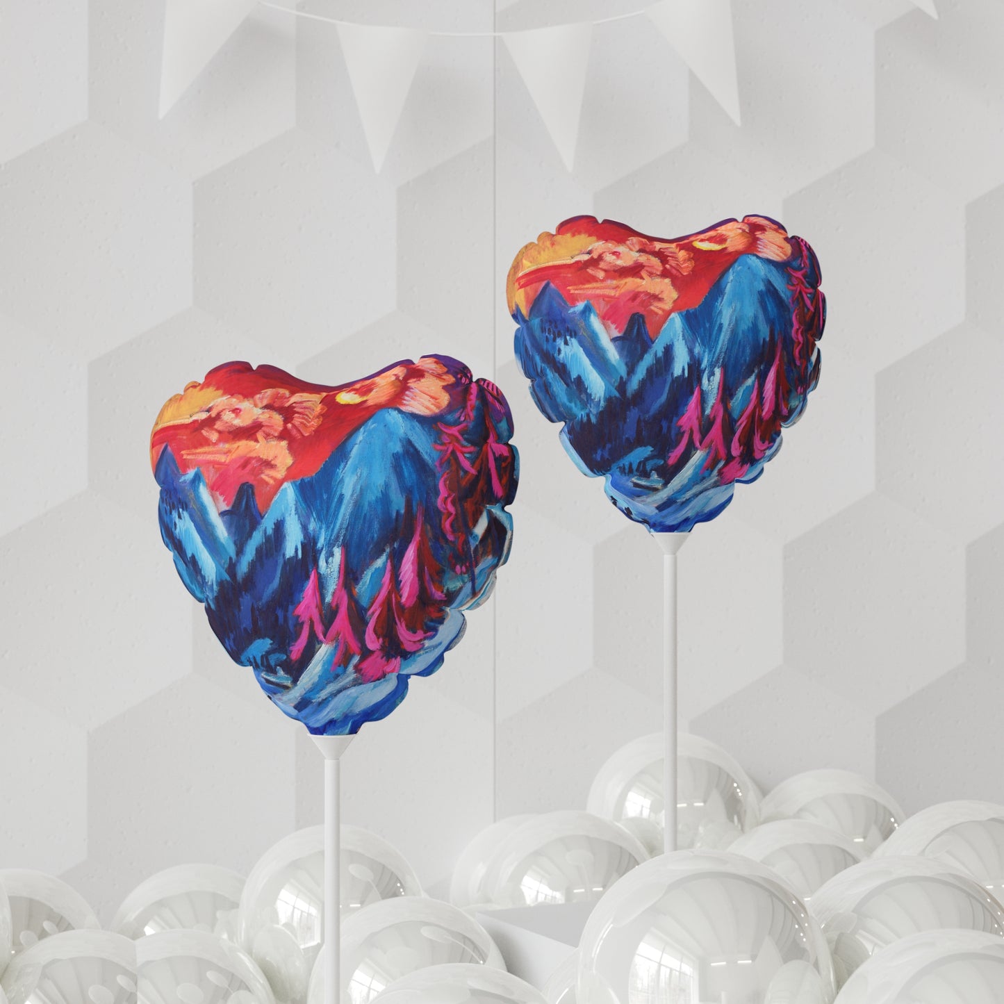 Balloon Heart Shaped , 11" Mountain
