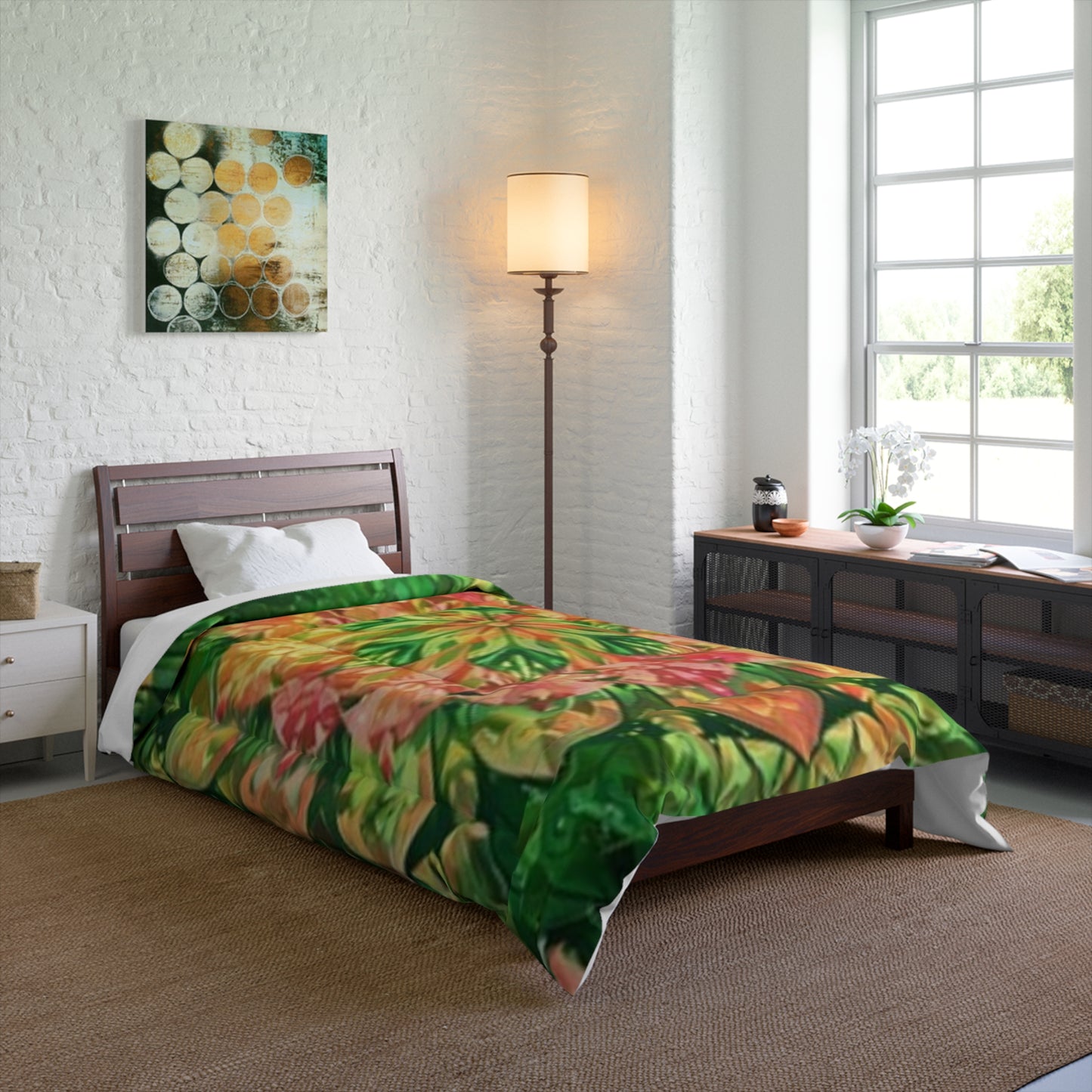 Vibrant Floral Comforter - Cozy Bedding for Nature Lovers, Perfect for Spring Decor, Boho Home, Gift for Gardeners, Bedroom Makeover