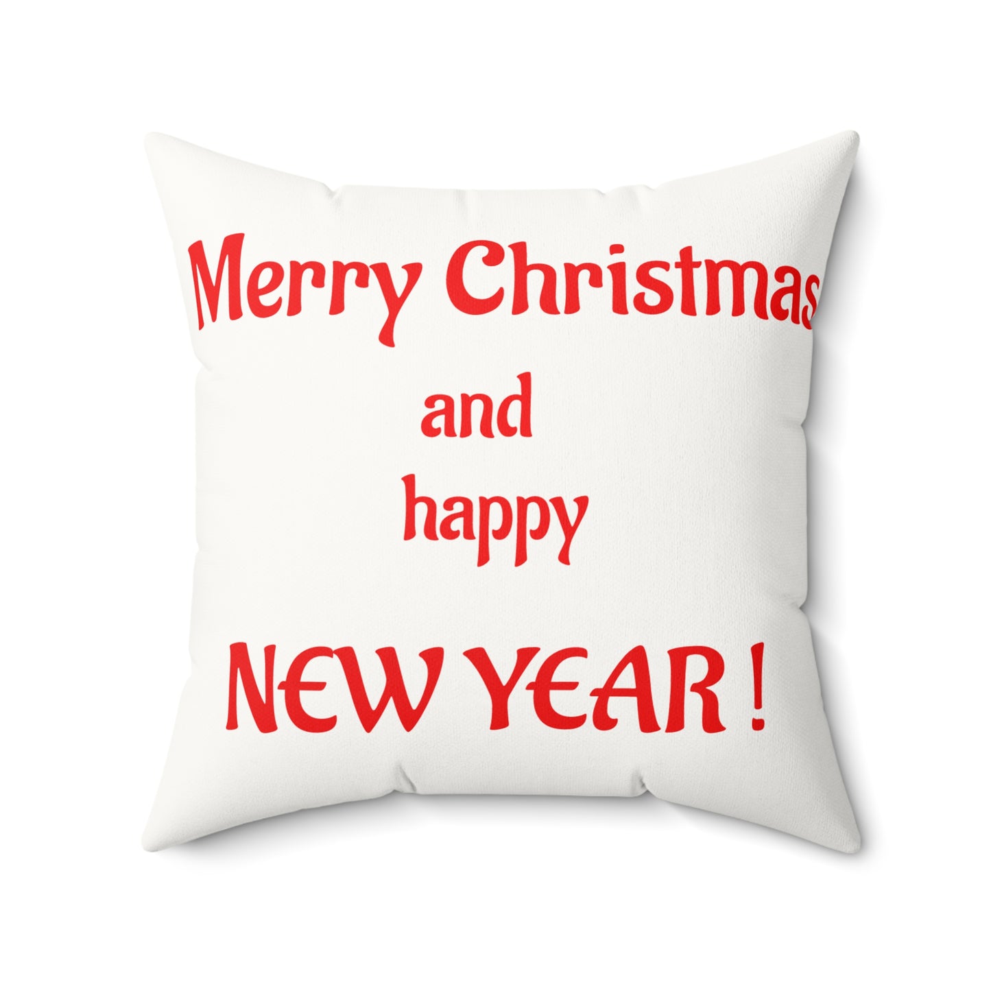 Christmas Faux Suede Square Pillow Merry Christmas and happy New Year