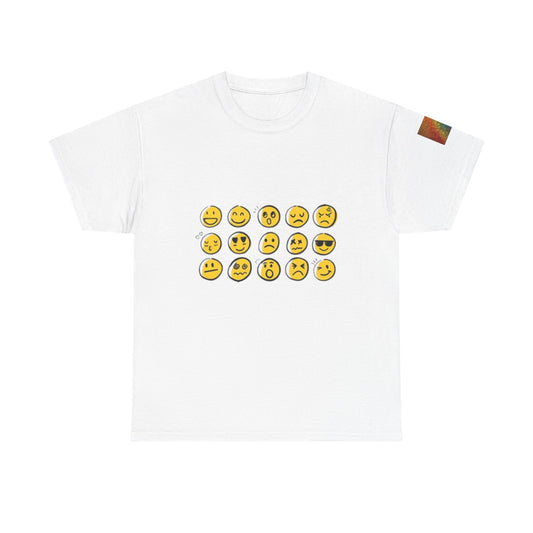 Playful Emoji & Monster Graphic Tee for Fun Lovers