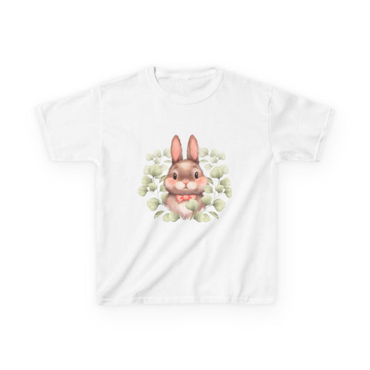 Cute Bunny Kids Heavy Cotton Tee - Perfect for Spring Celebrations