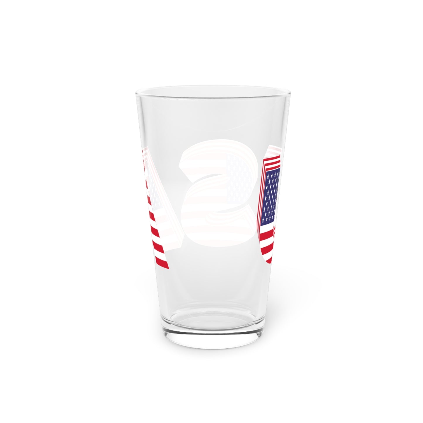 USA Flag Pint Glass - 16oz Drinking Glass for Celebrations and Events