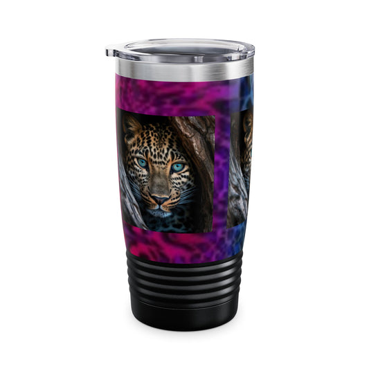 Majestic Leopard Ringneck Tumbler | 20oz Insulated Travel Mug, Animal Lover Gift, Nature Drinkware, Adventure Outdoors