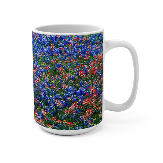 Vibrant Flower Field 15oz Mug - Perfect for Garden Lovers and Nature Enthusiasts