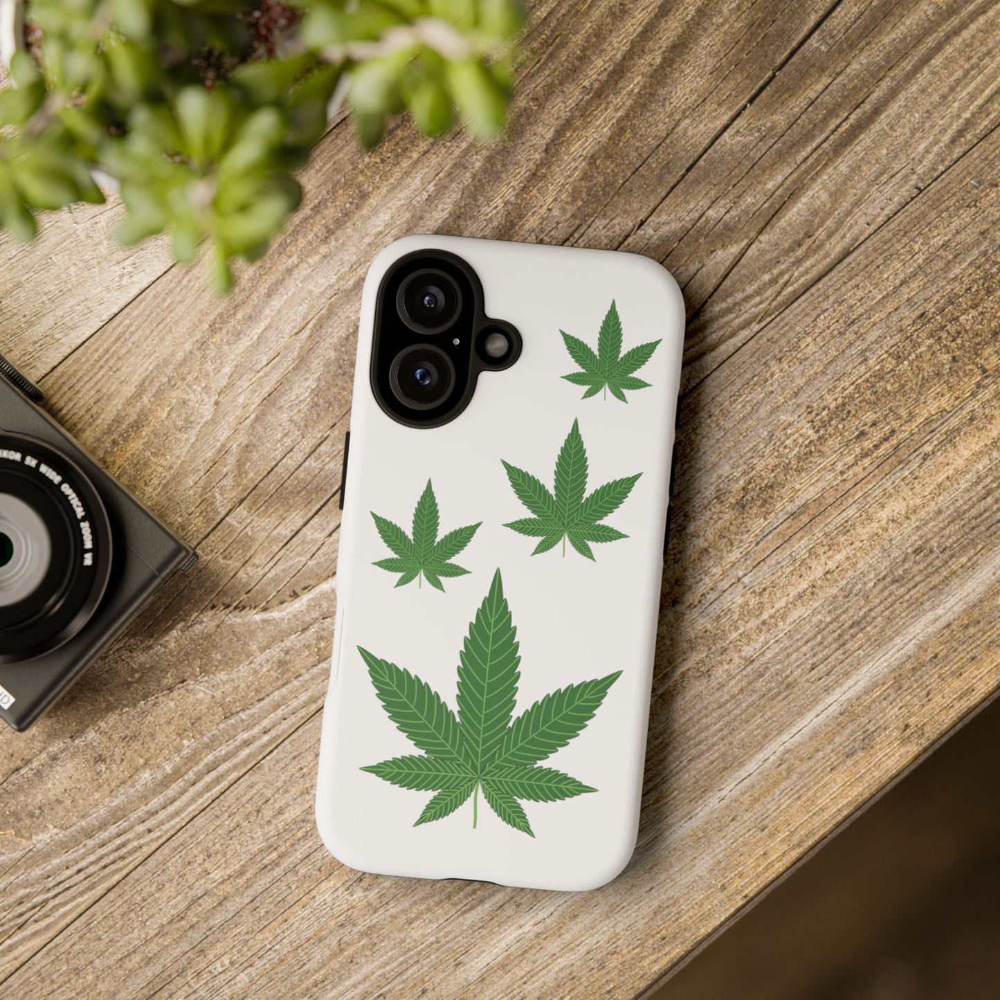 Funda elegante para teléfono con temática de cannabis: diseño resistente y duradero