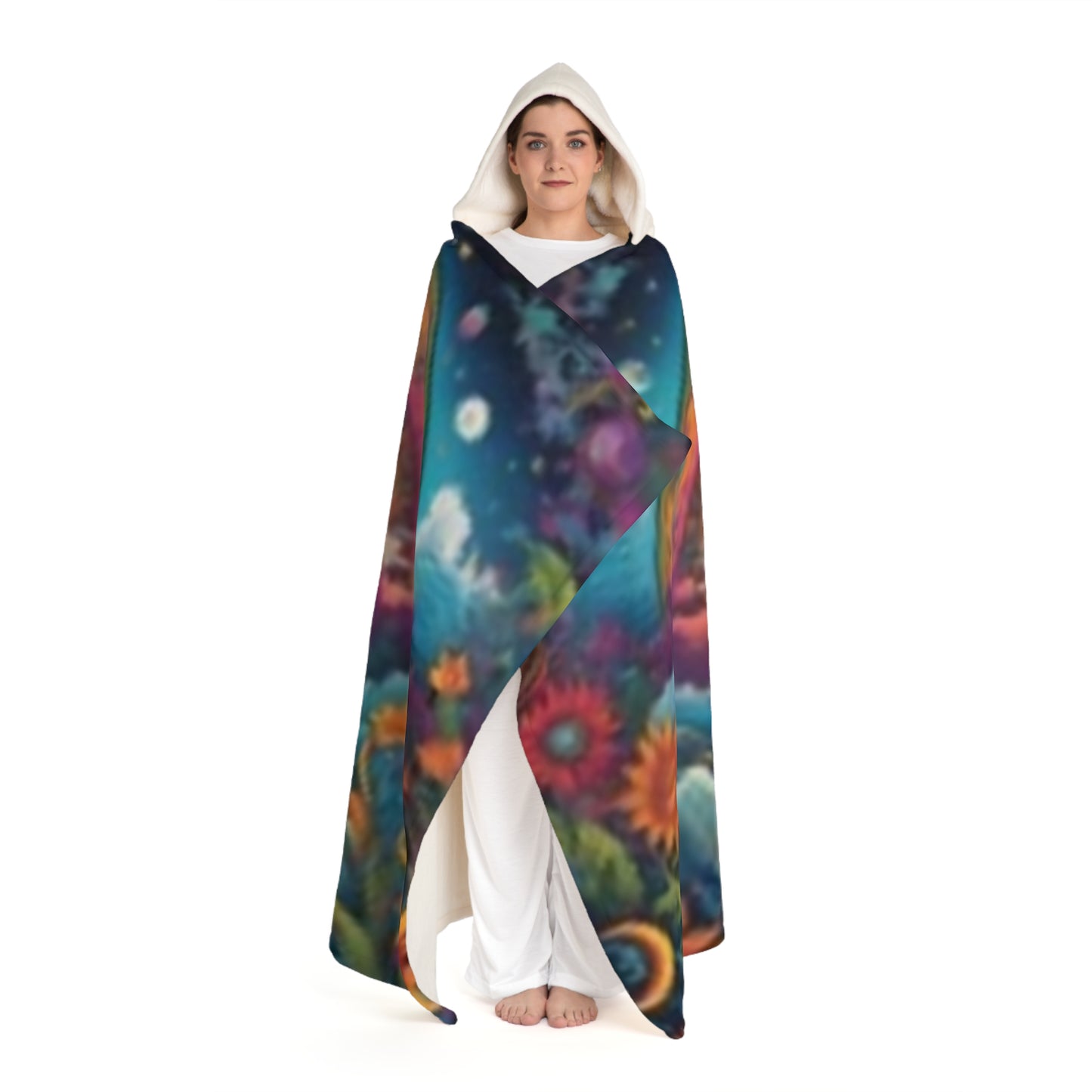 Cosmic Dream Hooded Blanket - Cozy, Warm Fleece, Perfect for Movie Nights, Camping, Pajama Parties, Gifts