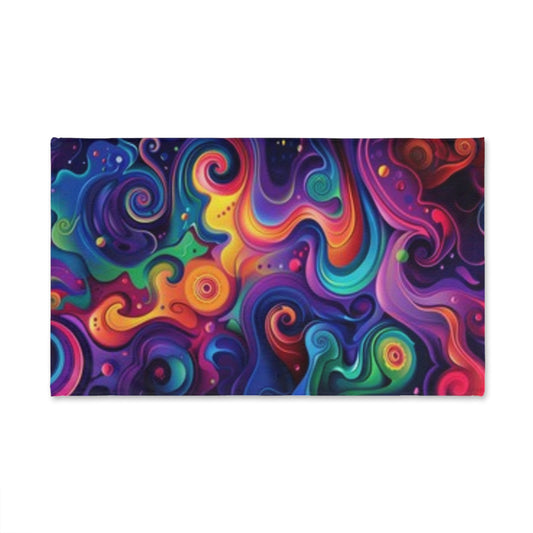 Vibrant Abstract Hand Towel - Colorful Swirl Design for Home Decor