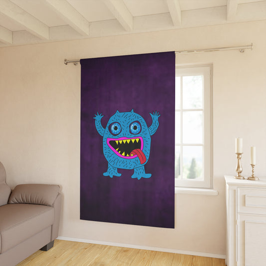 Blue Monster Red Tongue Window Curtains (1 Piece) Water Milk Juice Water Ice Cream Soup :))