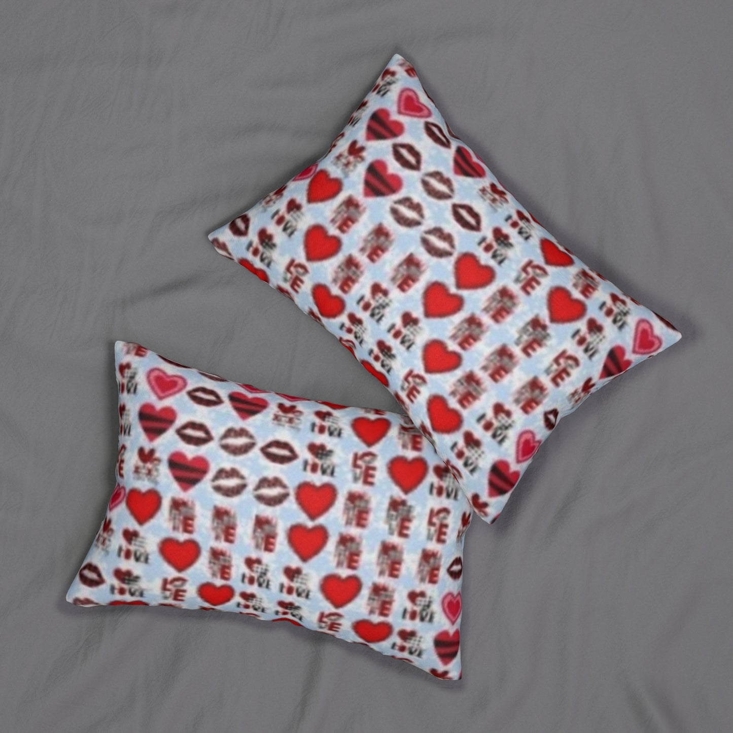 Almohada 20"x14" Corazones Labios Amor