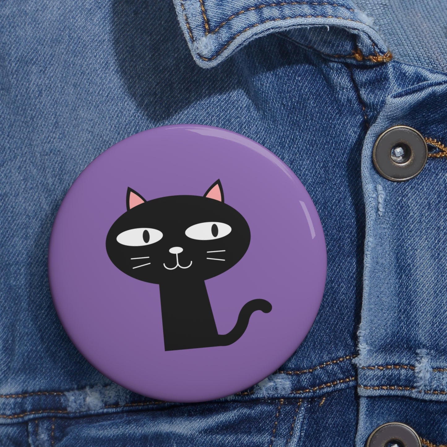 Botones de pin personalizados Gato negro