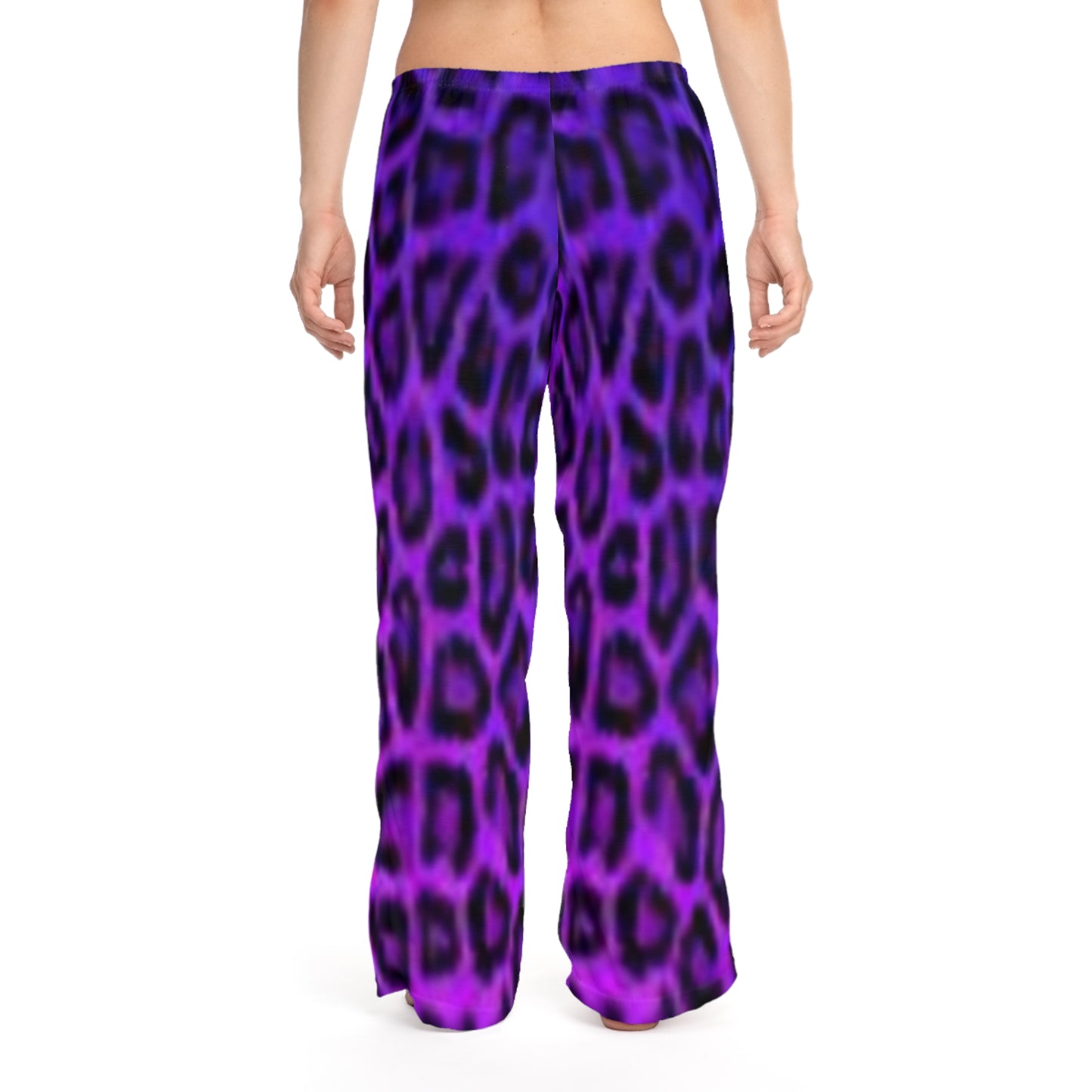 Pantalones de pijama para mujer con estampado de leopardo morado: ropa de estar cómoda para noches relajantes