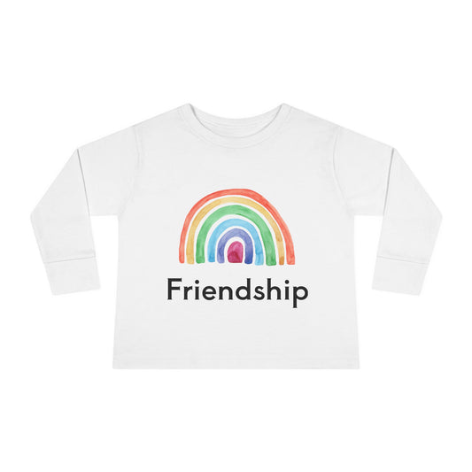 Rainbow ‘Friendship’ Patriotic Cat Toddler Long Sleeve T-shirt Fabulous Gift!