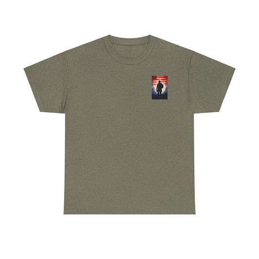 T-shirt Drapeau USA Homme Militaire avec Pistolet