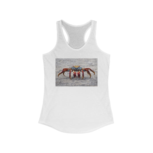 Women's Colorful Crab Racerback Tank, Summer Top, Beachwear, Gift for Her, Casual Outfit, Nautical Beach Tank