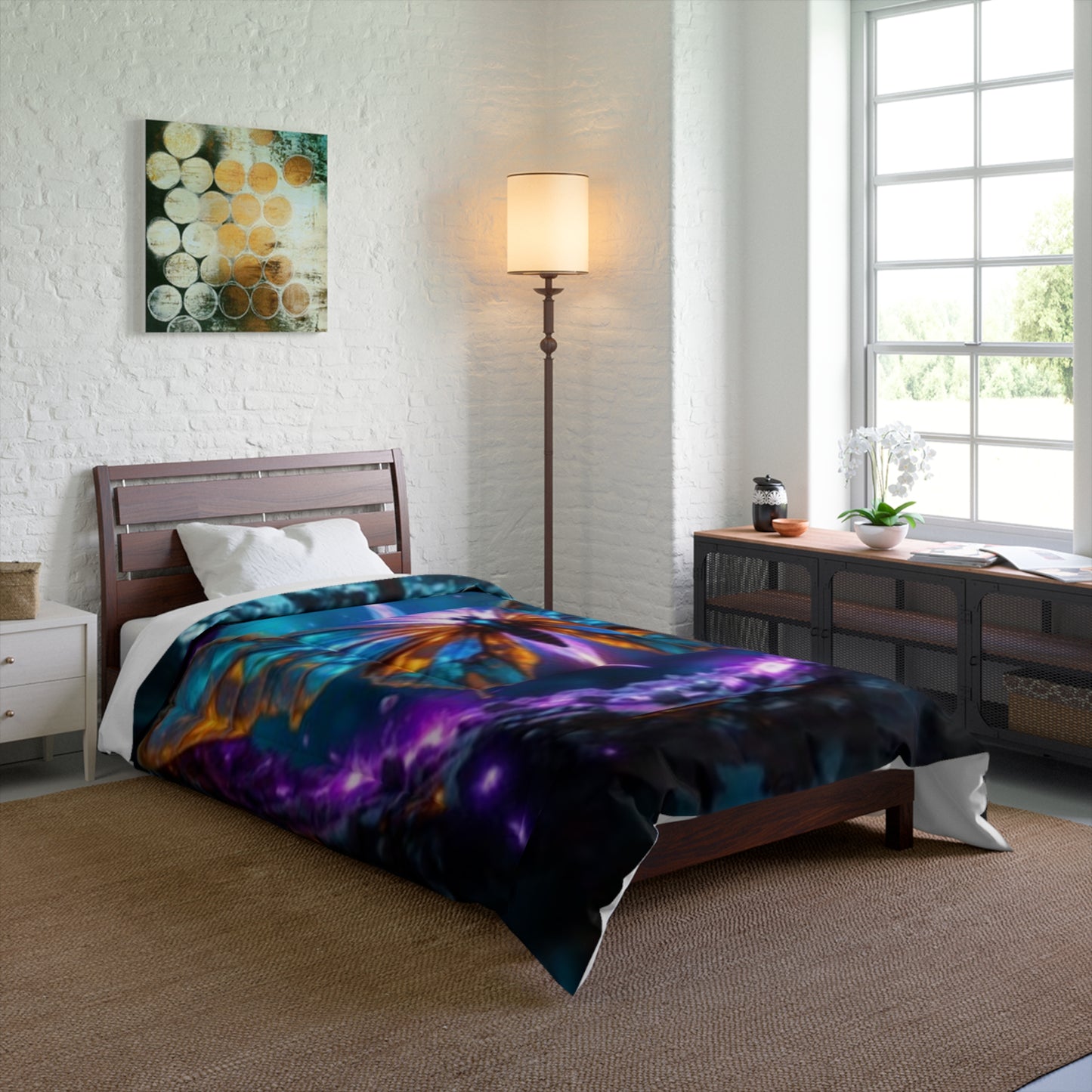 Vibrant Butterfly Comforter - Dreamy Bohemian Bedding for Cozy Spaces