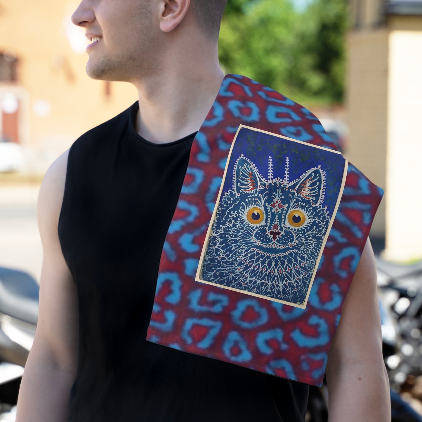 Vibrant Cat Print Rally Towel - Perfect for Sports & Celebrations