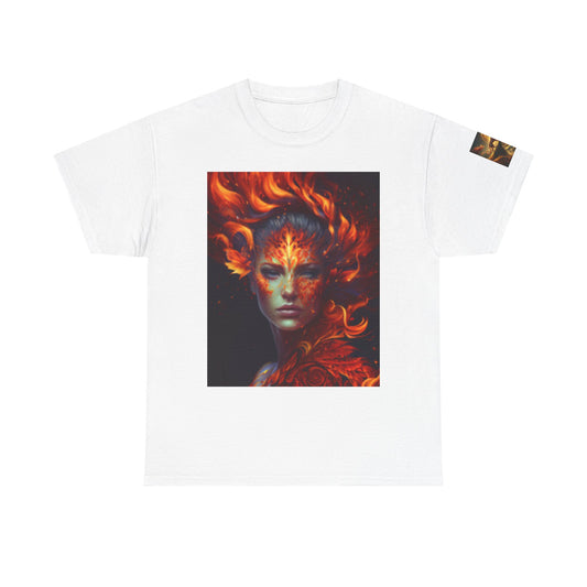 Camiseta unisex de algodón grueso: arte fantástico y ardiente para almas creativas