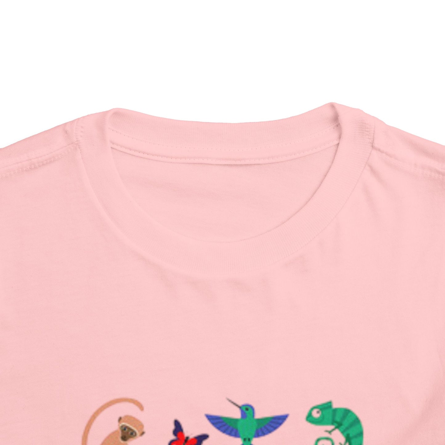 Wildlife Adventure Toddler Short Sleeve Tee - Fun Black Animal Print Shirt