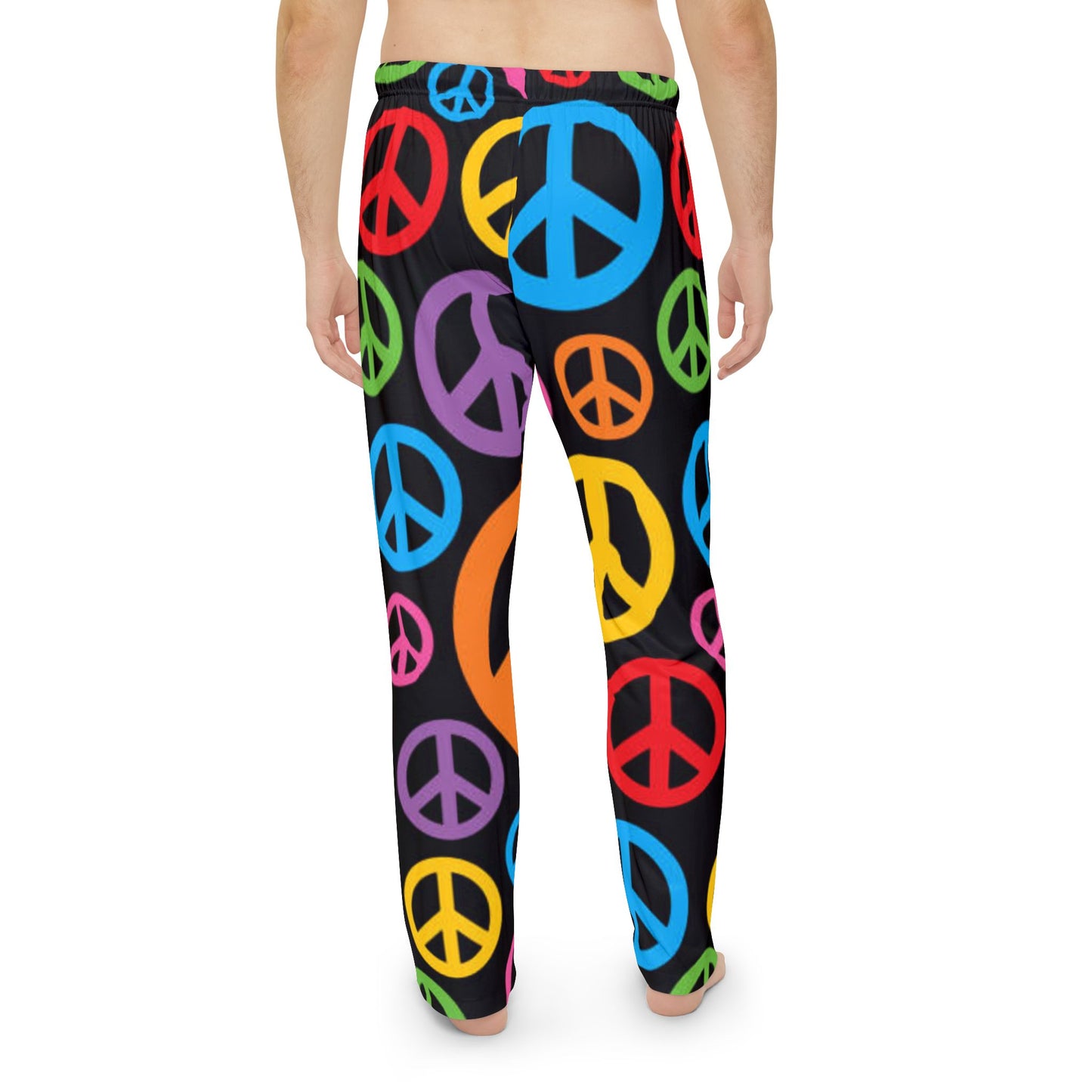 Pantalones de pijama para hombre con el símbolo de la paz de colores: ropa de dormir cómoda para relajarse