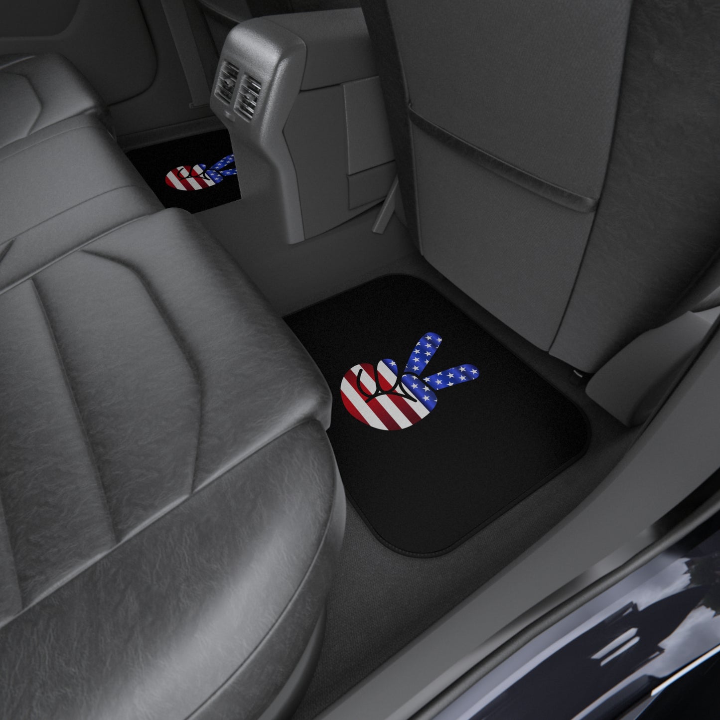 Tapis de voiture (2x arrière) Signe de paix Rouge Blanc Bleu