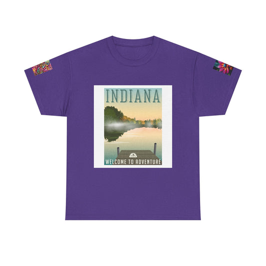 Indiana Nature Lake T-shirt - & Deer Full Moon
