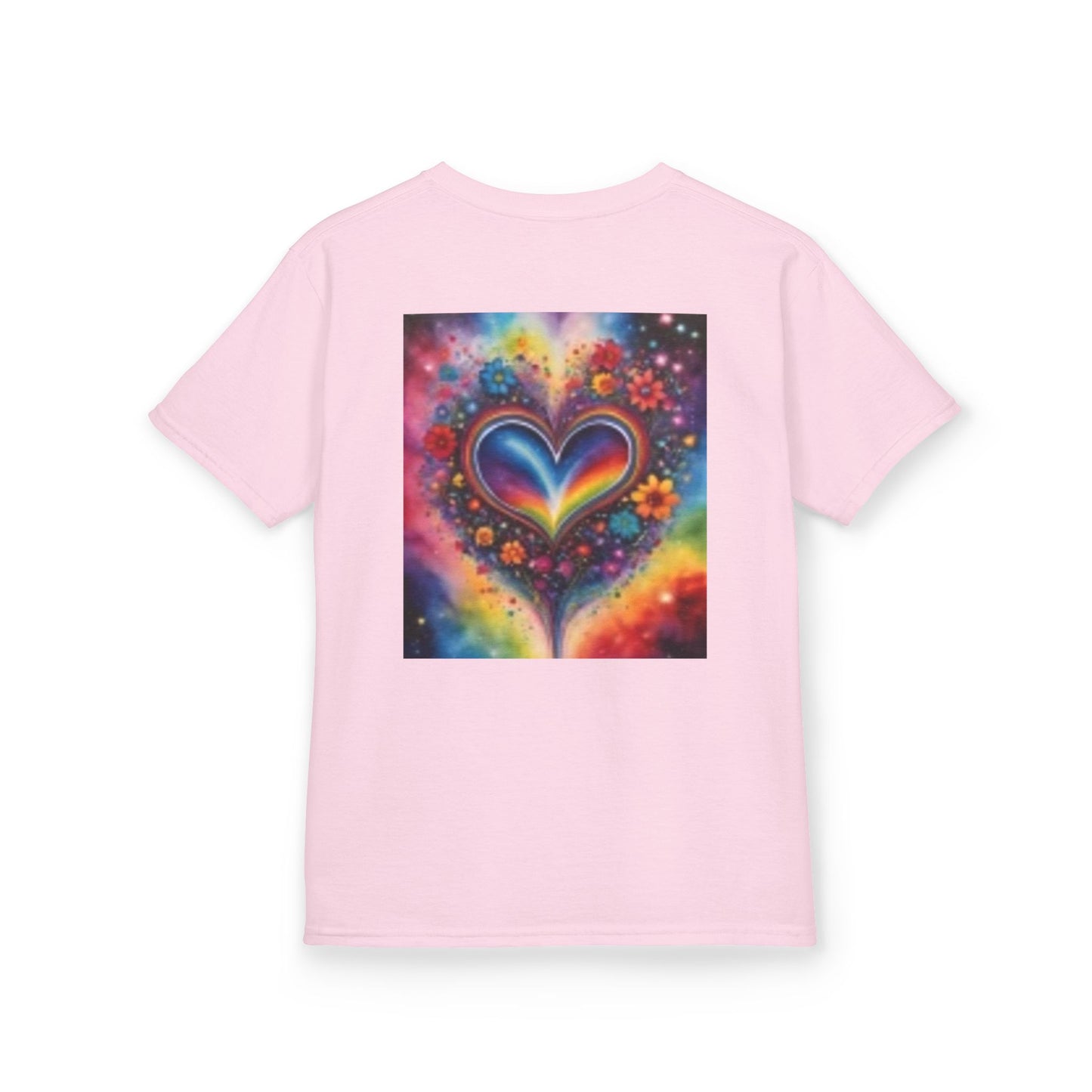 Camiseta infantil de algodón pesado™ con mono divertido y corazón colorido
