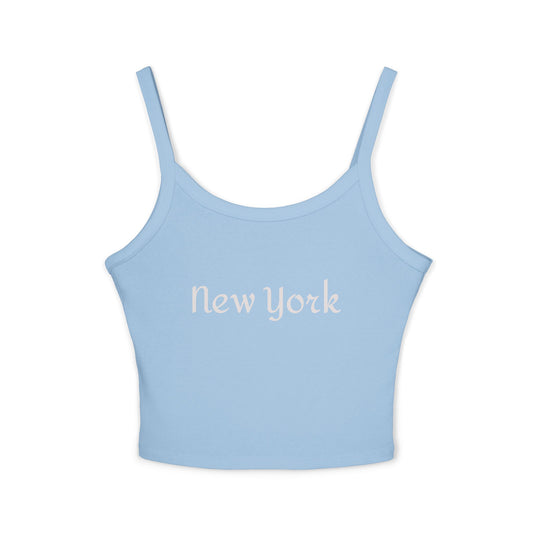 Chic New York Women's Spaghetti Strap Tank Top | Summer Fashion, Casual Wear, Personalize It, Gift for Her, Everyday Style