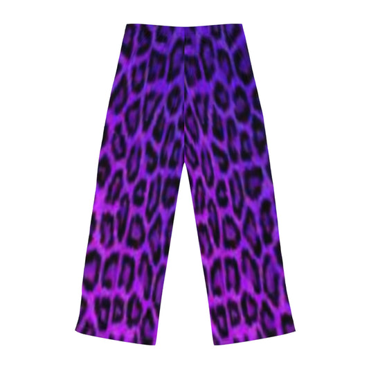 Purple Leopard Print Women's Pajama Pants - Cozy Loungewear for Relaxing Nights