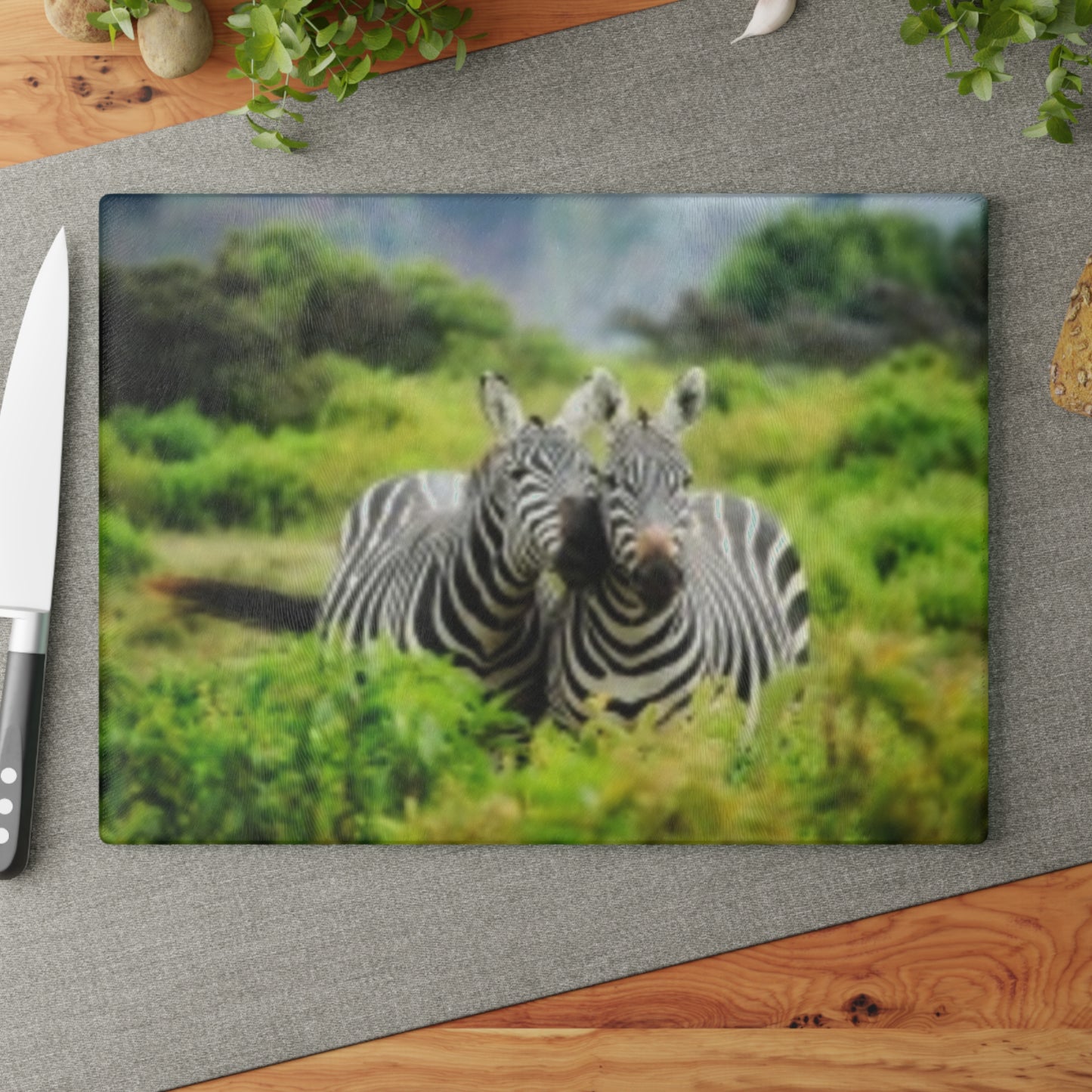 Zebra Glass Cutting Board, Kitchen Decor, Gift for Animal Lovers, Unique Cooking Accessory, Nature-Themed Home Essential