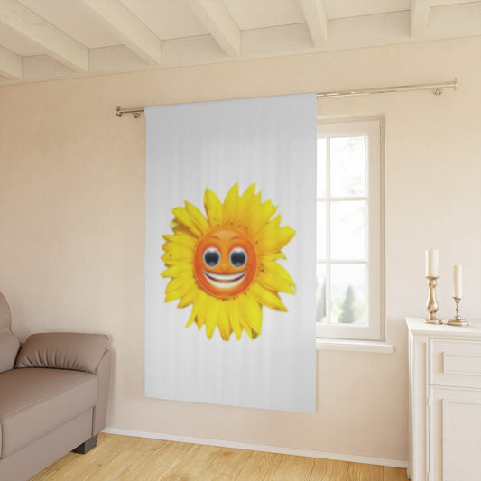 Smiling Yellow Sun Window Curtains (1 Piece) Great for Children's Room